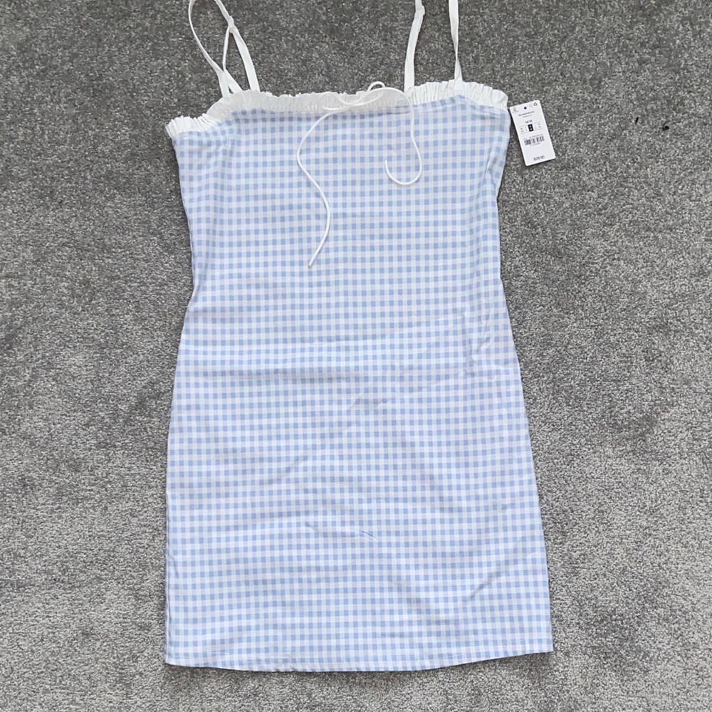 NWT Blue and White Ardene Medium Gingham Mini Dress